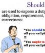Modal verb OUGHT TO in English Negation with ought to