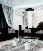 Hall in black and white.  Black and white interiors.  Advantages and disadvantages of the living room interior in black