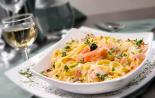 Insanely delicious Italian pasta in creamy sauce with salmon Pasta with salmon
